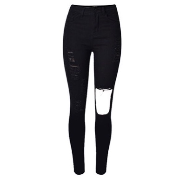 ❗️LAST❗️Black ripped distress jeans - Picture 2 of 6